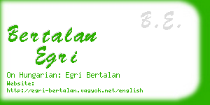 bertalan egri business card